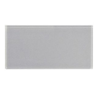 Splashback Tile Contempo Bright White Polished Glass 3 in. x 6 in. x 8 mm Floor and Wall Tile Sample L5A9