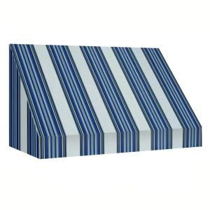 AWNTECH 4 ft. New Yorker Window Awning (44 in. H x 24 in. D) in Navy / White Stripe CN32 4NGW