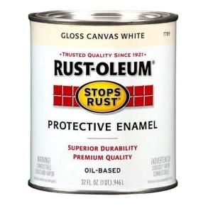 Rust Oleum Stops Rust 1 qt. Protective Enamel Gloss Canvas White Paint (2 Pack) 7789502