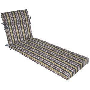 Hampton Bay Harbor Spring Stripe Pillow Top Outdoor Chaise Lounge Cushion FD03334A 9D1