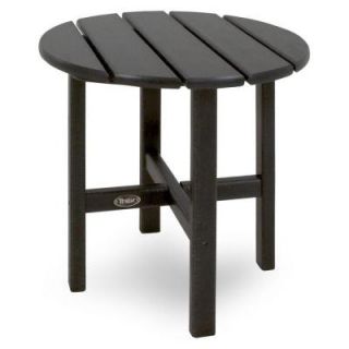 Trex Outdoor Furniture Cape Cod Charcoal Black 18 in. Round Patio Side Table TXRST18CB