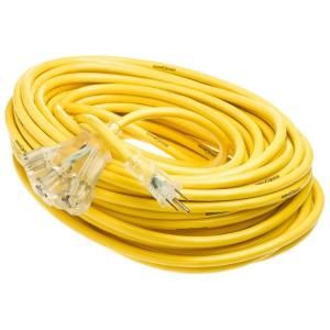 YELLOW JACKET 100 ft. 12/3 SJTW Extension Cord with 3 Outlet Power Block 2820