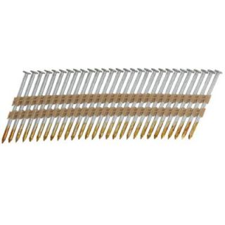 Hitachi 3 1/2 in. x 0.162 in. Full Round Head Hot Dipped Galvanized Plastic Strip Framing Nails (3,000 Pack) 10303