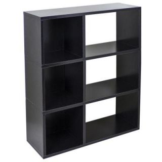 Way Basics Sutton 32.1 in. L x 36.8 in. H Black zBoard, Eco Friendly, Tool Free Assembly, Stackable 6 Cube Organizer WB 3SWRC BK