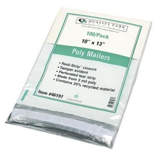 Quality Park Redi Strip Poly Mailer, Side Seam   White (100 Per Box)