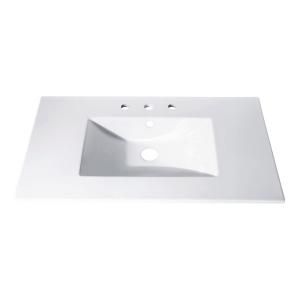 Avanity 31 in. x 22 in. Vitreous China Vanity Top in White with Rectangular Bowl CUT31WT