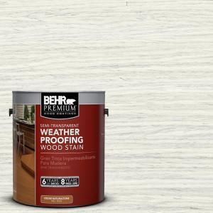 BEHR Premium 1 gal. #ST 337 pt.o White Semi Transparent Weatherproofing Wood Stain 508801