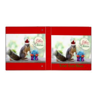 Christmas Squirrel with Christmas Presents 3 Ring Binders