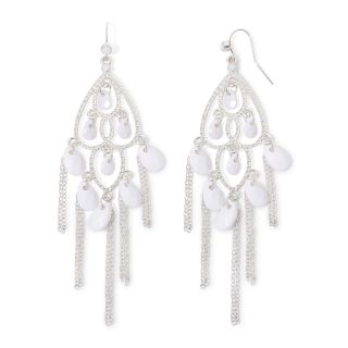 MIXIT White Bead & Chain Chandelier Earrings