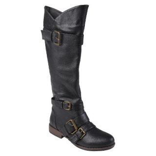 Womens Journee Collection Round Toe Buckle Detail Boots Black  7