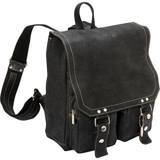 Distressed Leather Laptop Backpack Black   David King & Co. Lap