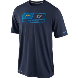 Nike Philip Rivers San Diego Chargers Dri FIT Legend Team Name Number Performance T Shirt   Navy Blue : Sports Fan T Shirts : Sports & Outdoors
