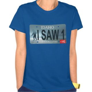 "I Saw 1" Sasquatch License Plate Tees