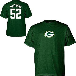 Reebok Green Bay Packers Clay Matthews Name & Number T Shirt XX Large : Sports & Outdoors