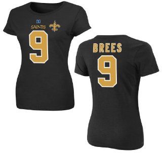New Orleans Saints Drew Brees Womens Black Fair Catch IV Name and Number T Shirt Size: M : Football Apparel : Sports & Outdoors