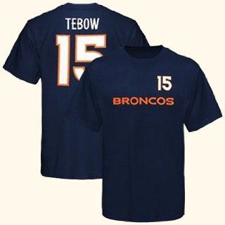 Tim Tebow Denver Broncos Game Gear Navy Jersey Name And Number T Shirt 2X Large : Sports Fan T Shirts : Sports & Outdoors