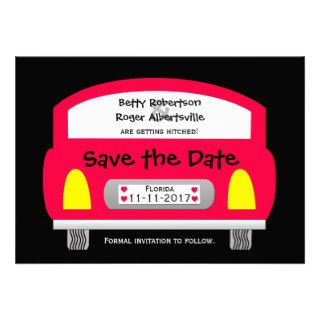 Unique Save the Date Invitation    Red Car