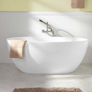 59" Keren Acrylic Freestanding Tub   Overflow     Plumbing Equipment  