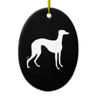 Greyhound Silhouette Christmas Tree Ornaments