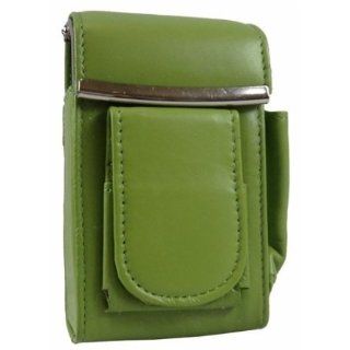 Genuine Soft Leather Fliptop Cigarette Case w/ Lighter Holders in Choice of Colors (Pink): Clothing