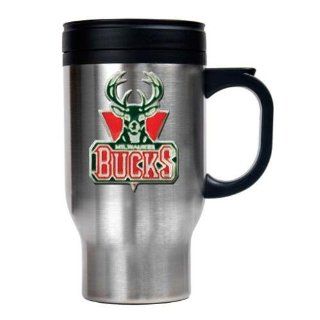 Milwaukee Bucks NBA Stainless Steel Coffee Mug : Sports Fan Travel Mugs : Sports & Outdoors