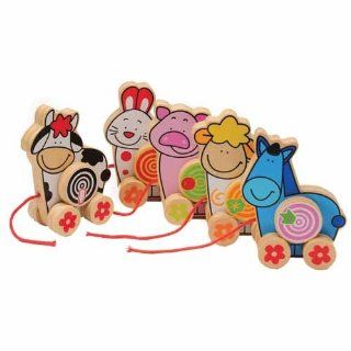 Farm Animal Pull Toys   Set of 5 : Push And Pull Baby Toys : Baby