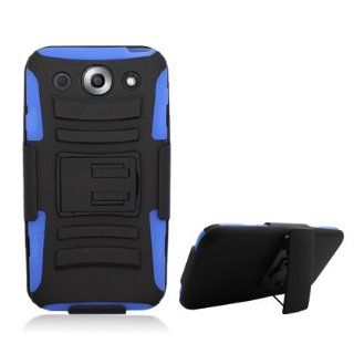 [K@K] PREMIUM BLACK/BLUE HEAVY DUTY COMBAT ARMOR KICKSTAND CASE W/ BELT HOLSTER FOR LG OPTIMUS G PRO E980 (AT&T): Cell Phones & Accessories