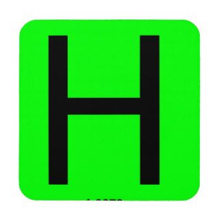 Letter H periodic table Beverage Coaster