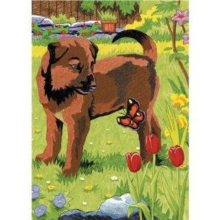 Royal & Langnickel Mini Colour Pencil By Number Kit: 5x7 Puppy & Butterfly: Toys & Games