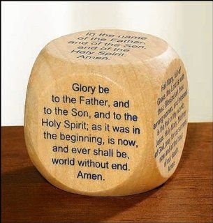 My Favorite Prayers Wooden Wood Prayer Cube for New Catholic Adults or Children: Toys & Games
