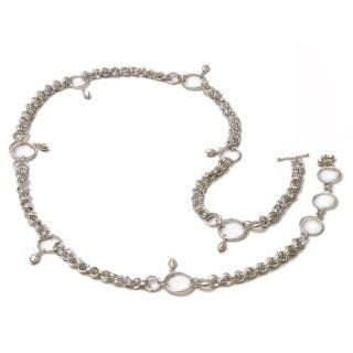 India Jewelry Handmade Belly Waist Chain Silver Fashion 33.25 Inches Sterling Silver Waist Chain Jewelry