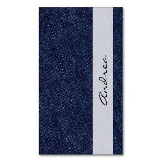 Fabric Material Old Washed Denim Dark Blue Business Card