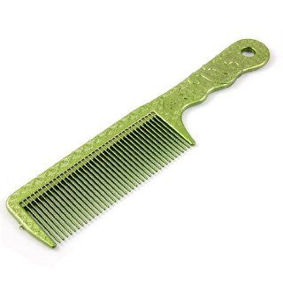 Green Plastic Florals Pattern Smooth Tooth Long Handle Hair Comb: Health & Personal Care