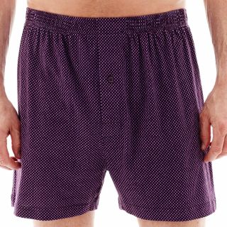 Stafford Knit Cotton Boxers, Purple, Mens