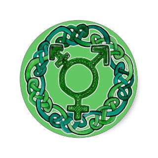 Celtic Knotwork Transgender Symbol Round Stickers