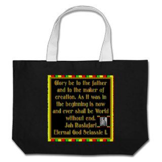 Rasta Prayer Recited before the Smoking Ceremony Canvas Bag