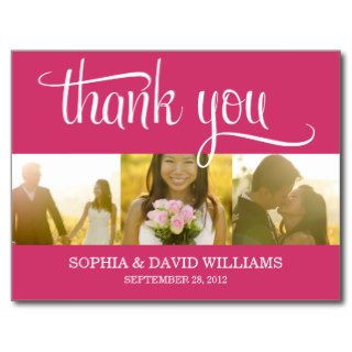 TRENDY THANKS  WEDDING THANK YOU CARD POST CARD