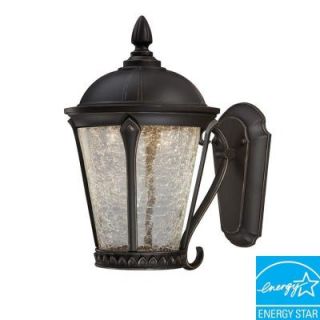 Hampton Bay Cottrell Collection Wall Mounted Outdoor Aged Bronze LED Powered Lantern HB7051P 246