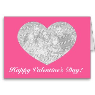 Pink Cut Out Heart Shape Photo Template Cards