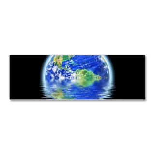 Global Warming Flooded Earth Illustration Business Card Templates