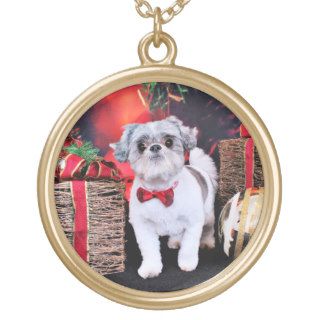 Christmas   Shih Tzu   Boomer Personalized Necklace
