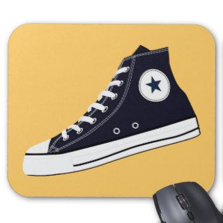 Retro Style Hi Top Blue Shoe   Pop Art Mouse Pads