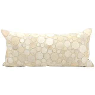 Mina Victory Cowhide Ivory 14 x 30 inch Decorative Pillow by Nourison Nourison Throw Pillows