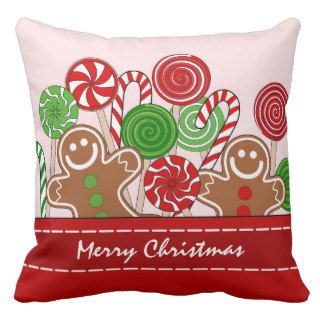 Cute red Christmas gingerbreads Pillows