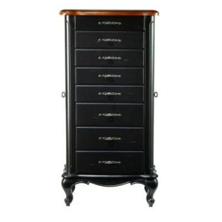 Home Decorators Collection 20 in. W Provence Black with Chestnut Top Jewelry Armoire 0828700210