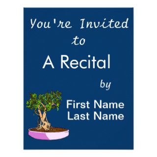 Ficus Bonsai Purple Tray Personalized Invitations