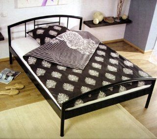 Modernes Metallbett 140 x 200 Bett Doppelbett schwarz: Küche & Haushalt