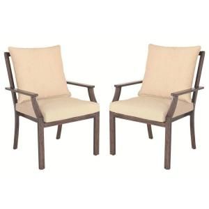 Hampton Bay Millstone Patio Dining Chair with Desert Sand Cushion (2 Pack) FCA65098 TPK