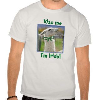 St. Patrick's Day Funny T Shirt: Kiss Me Llama