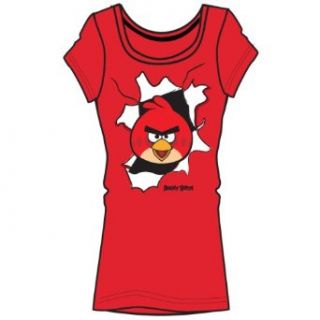 Angry Birds   Crushing Red Bird Girls t shirt   Rot   Größe 176: Bekleidung